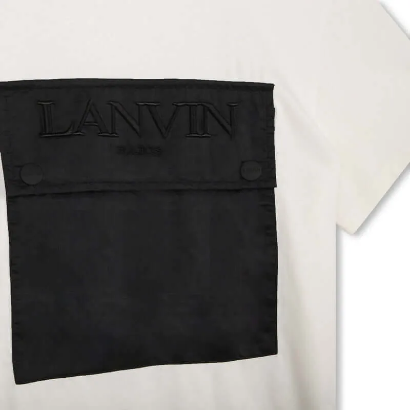 Jungen Weißes Großes T-Shirt mit Tasche