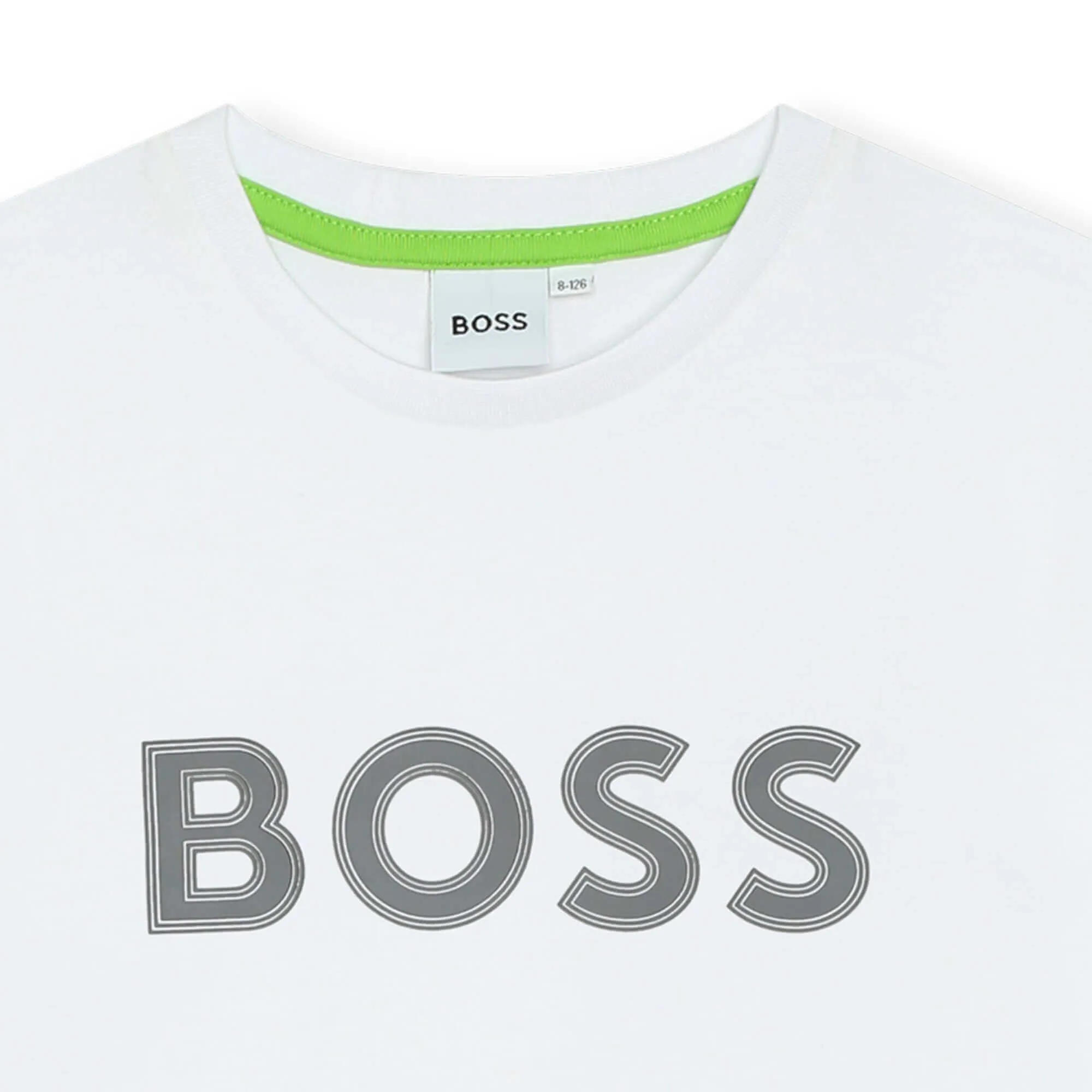 Jungen Weißes Logo Kurzarm T-Shirt