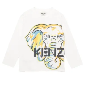 Jungen Weiß Orange Elefant T-Shirt