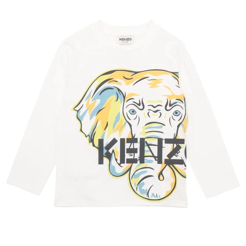 Jungen Weiß Orange Elefant T-Shirt