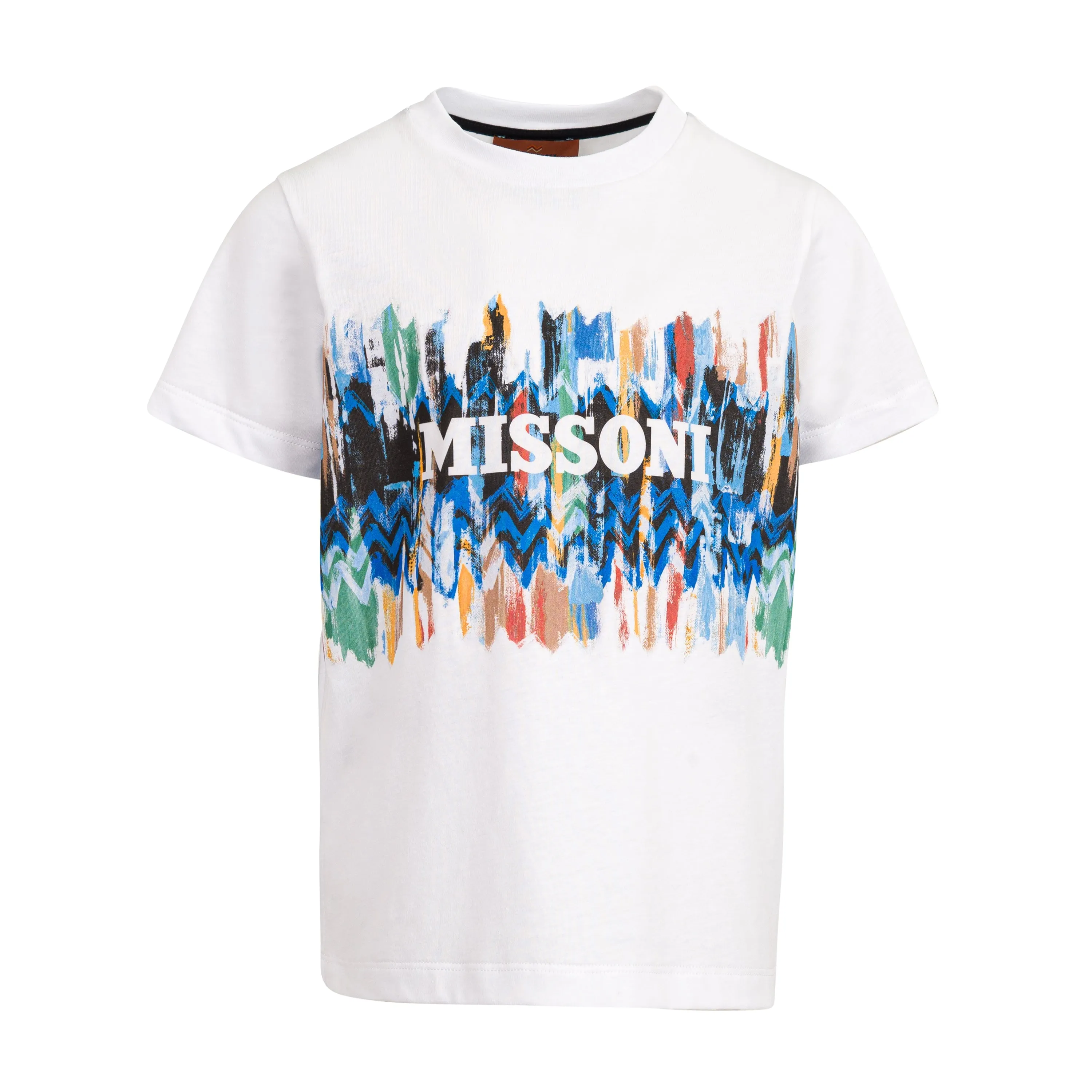 Jungen Weißes T-Shirt mit Lackoptik