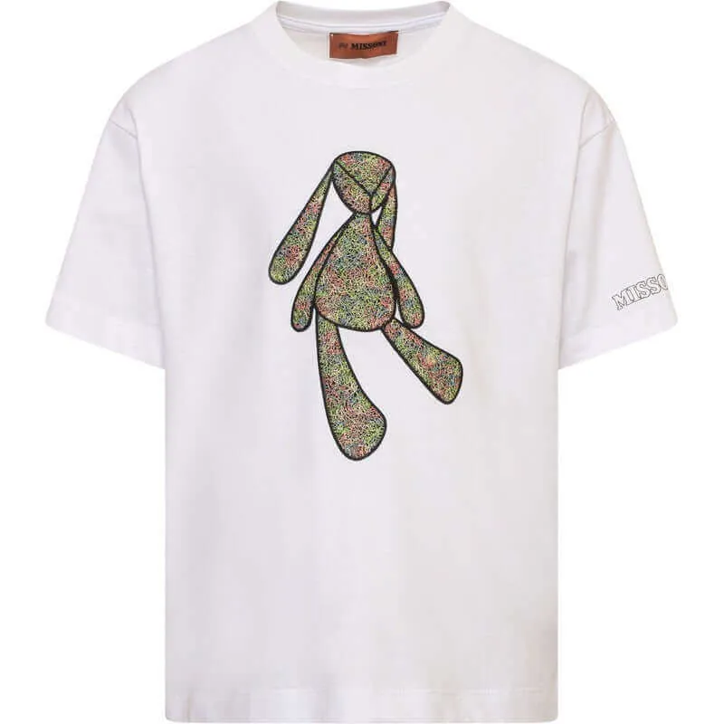 Jungen Weißes Kaninchen Grafik T-Shirt