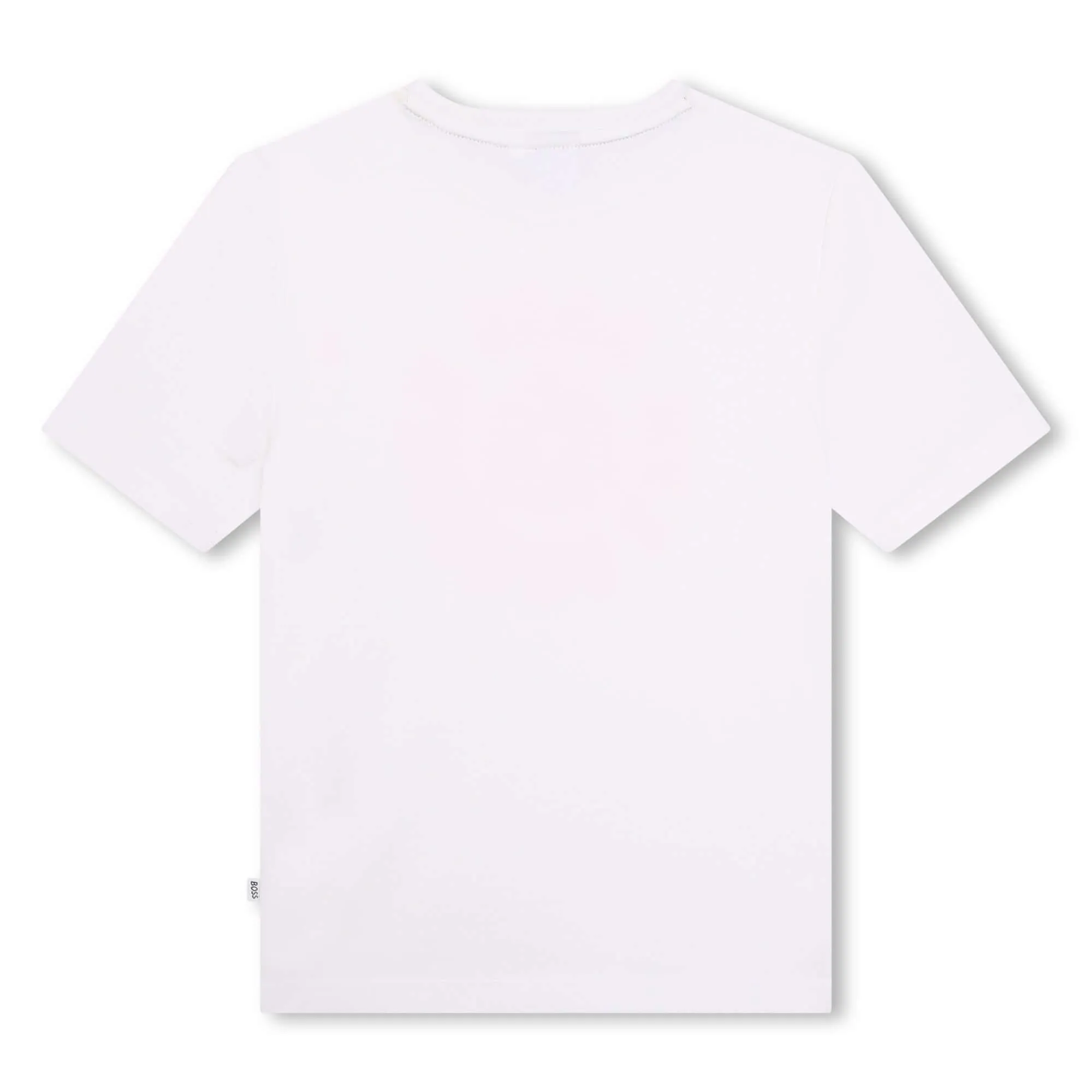 Jungen Weißes T-Shirt mit Kurzarm und Schallplatten-Aufdruck