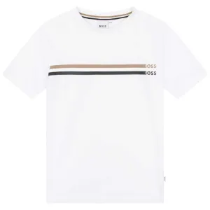Jungen Weißes Kurzarm T-Shirt