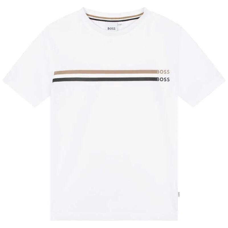 Jungen Weißes Kurzarm T-Shirt