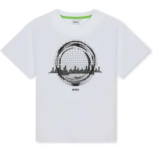 Jungen Weiß Techno Print Kurzarm T-Shirt