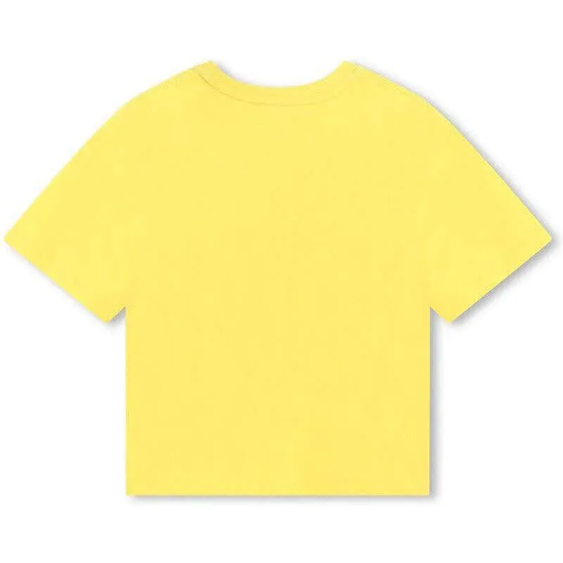 Jungen Gelbes Geprägtes Kurzarm T-Shirt