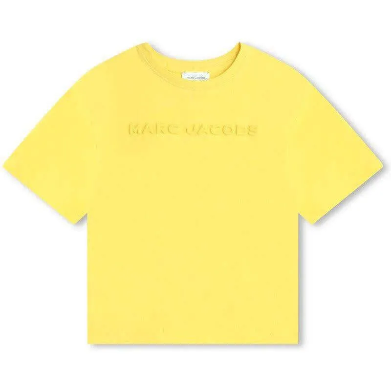 Jungen Gelbes Geprägtes Kurzarm T-Shirt