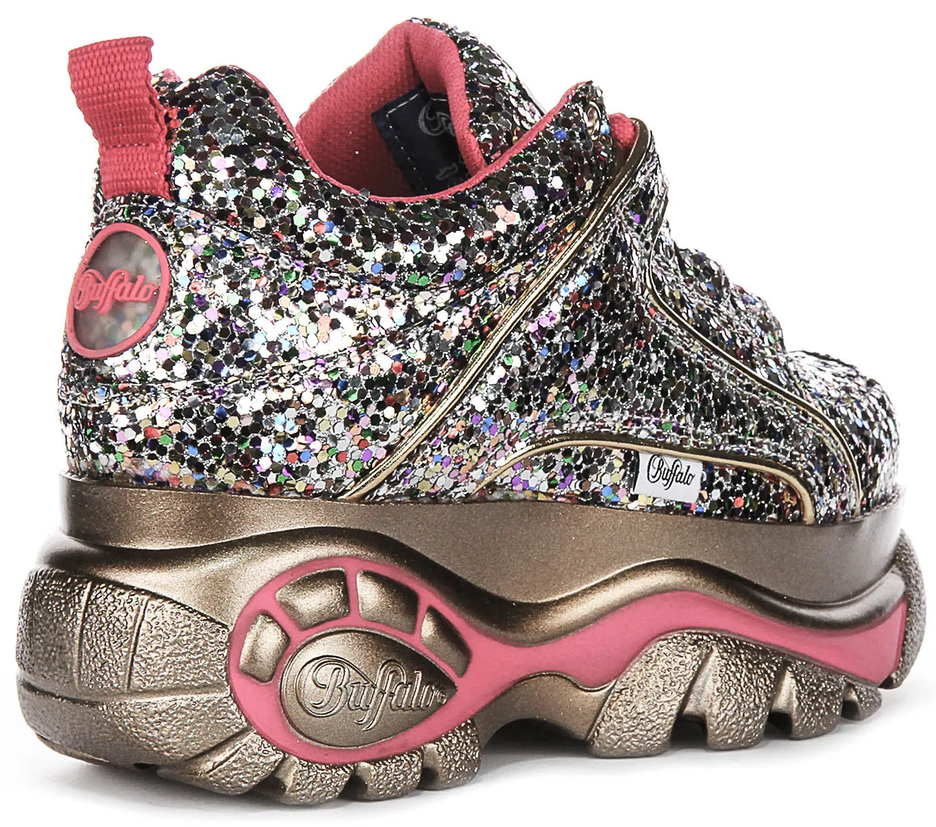 Buffalo 1339-14 2.0 In Silber Glitzer Für Damen Schuhe Buffalo