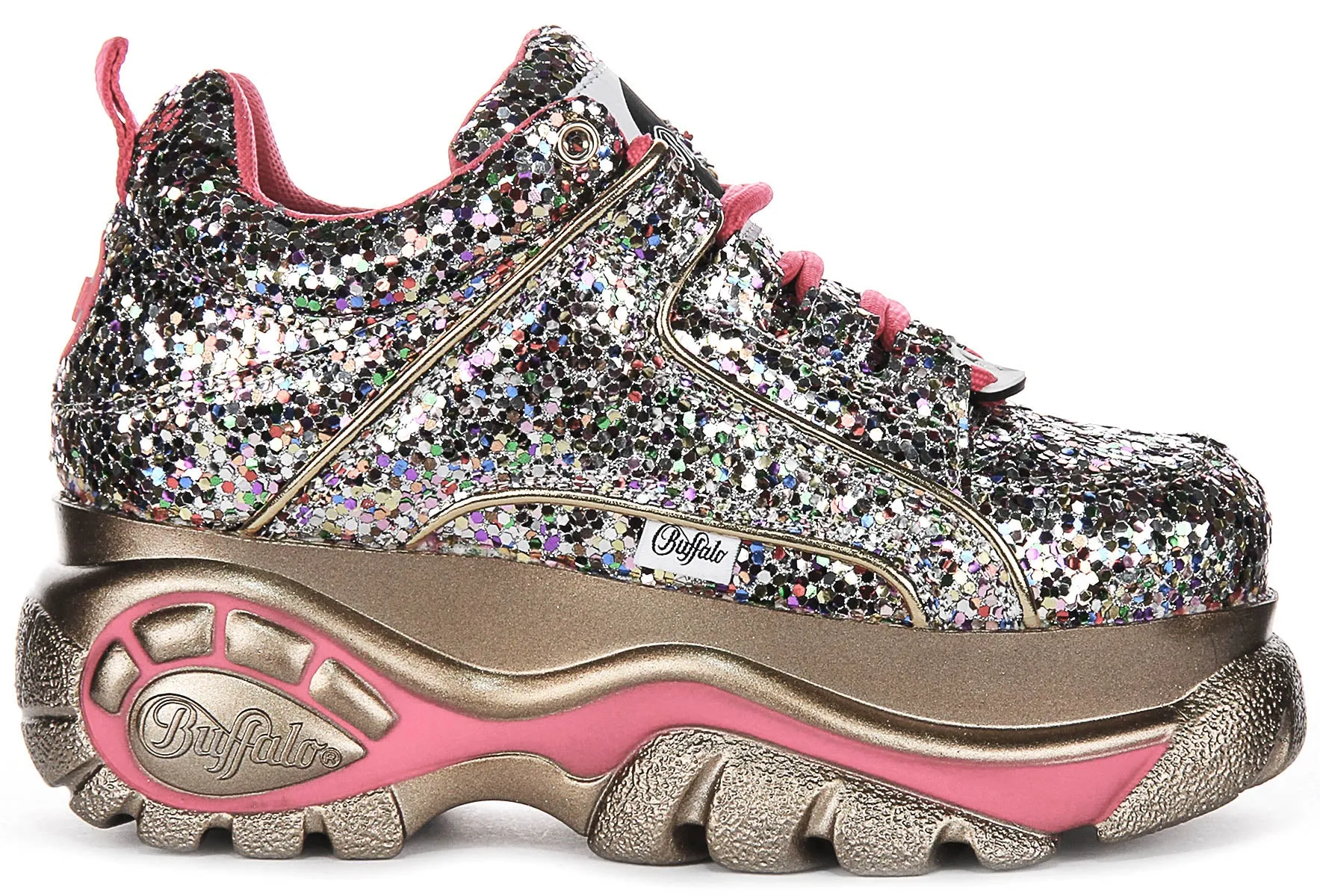 Buffalo 1339-14 2.0 In Silber Glitzer Für Damen Schuhe Buffalo