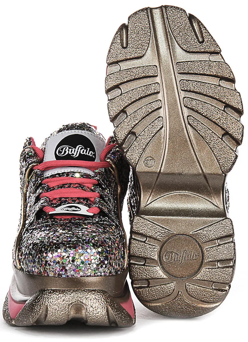 Buffalo 1339-14 2.0 In Silber Glitzer Für Damen Schuhe Buffalo