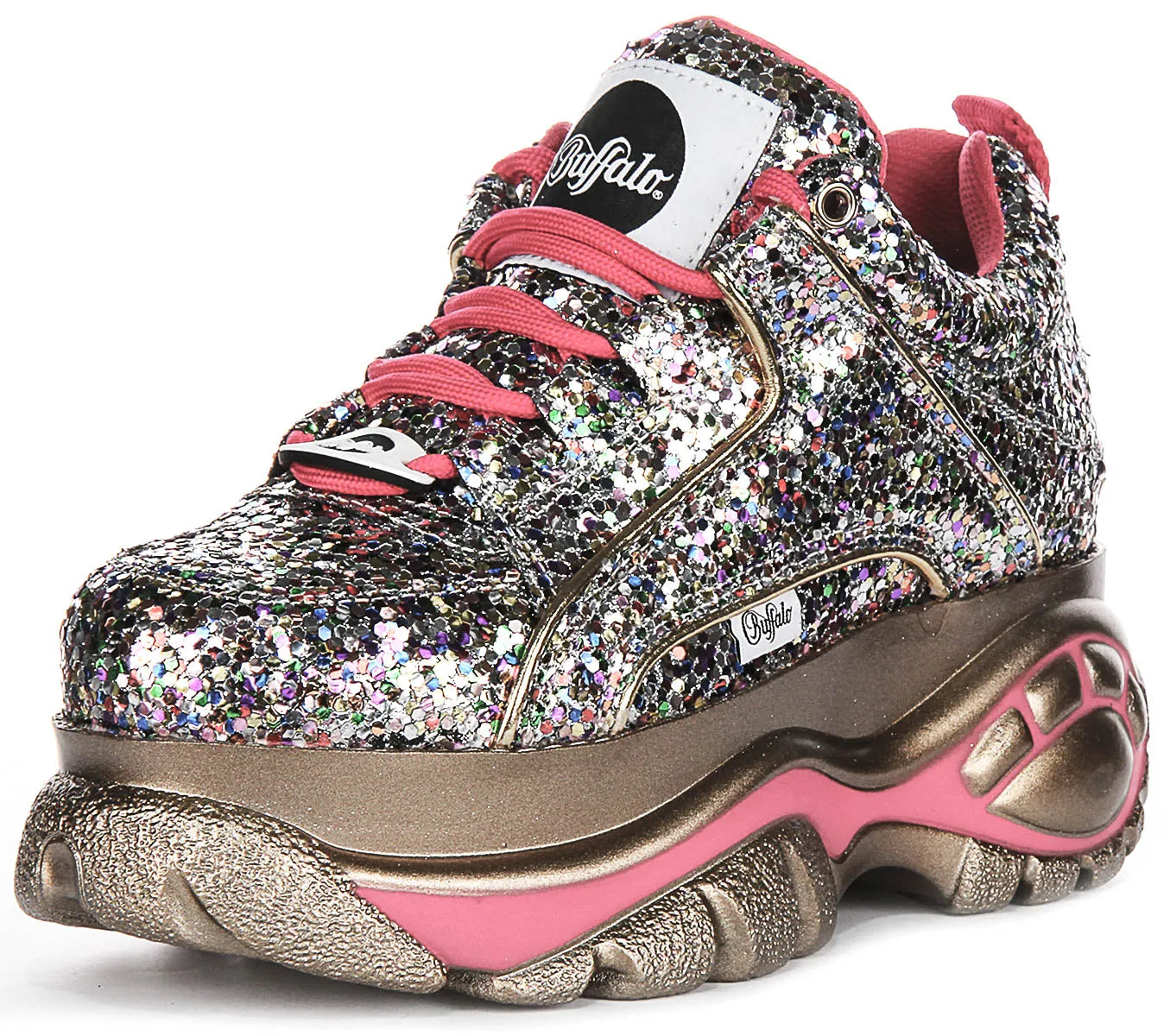 Buffalo 1339-14 2.0 In Silber Glitzer Für Damen Schuhe Buffalo