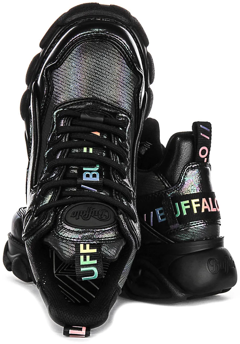 Buffalo Cld Chai In Glänzendem Schwarz Damen Schuhe Buffalo