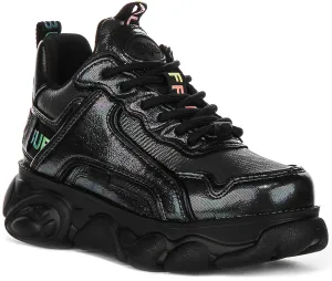 Buffalo Cld Chai In Glänzendem Schwarz Damen Schuhe Buffalo