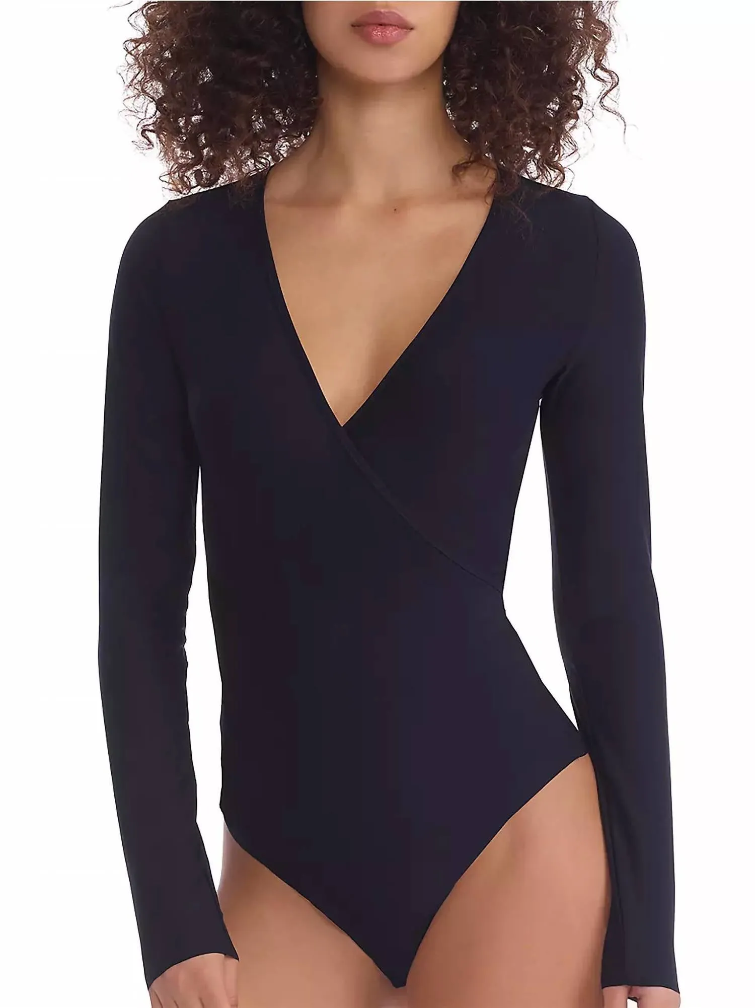 Butter Wrap Bodysuit in Schwarz