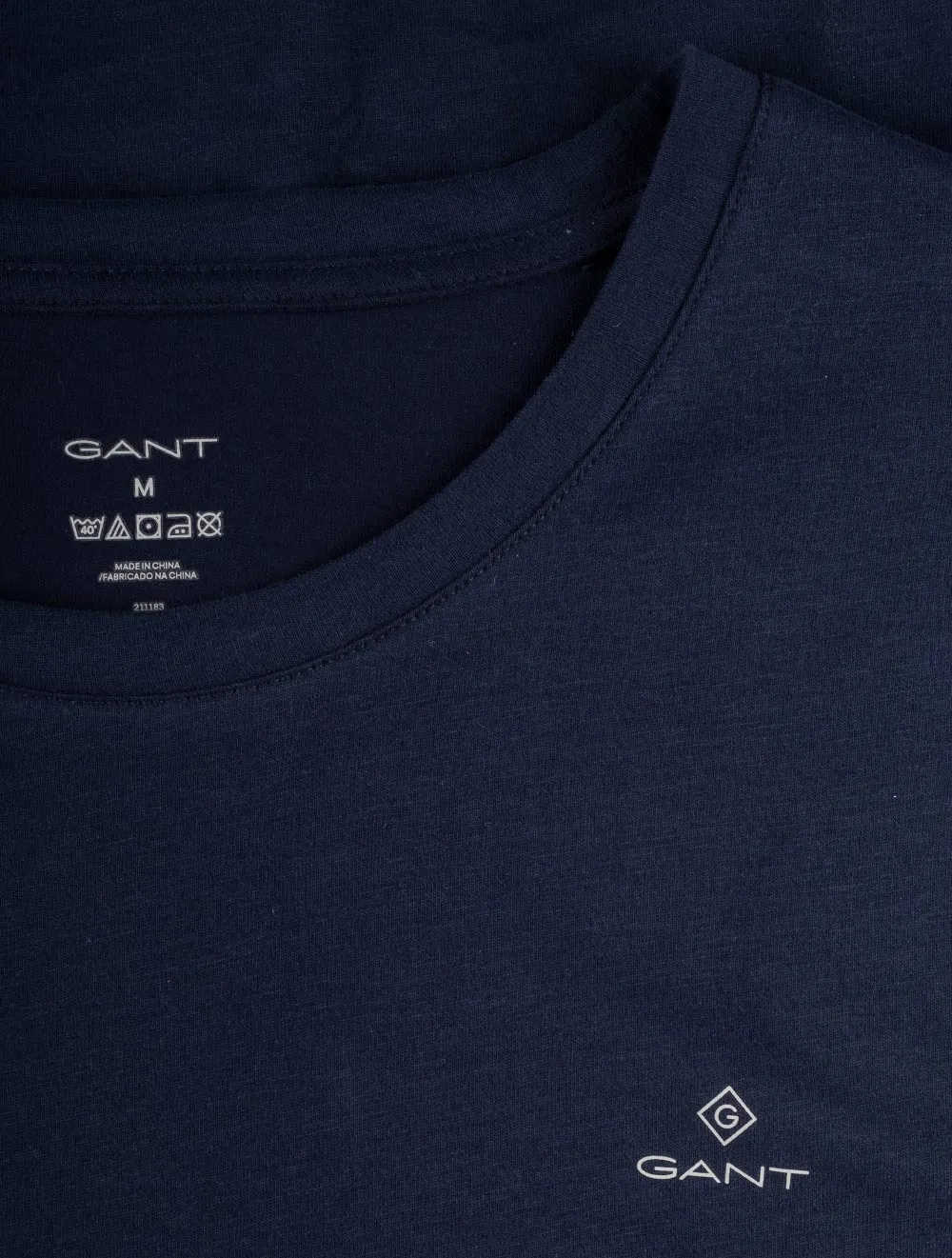 C-Ausschnitt T-Shirt 2er-Pack Marineblau Weiß