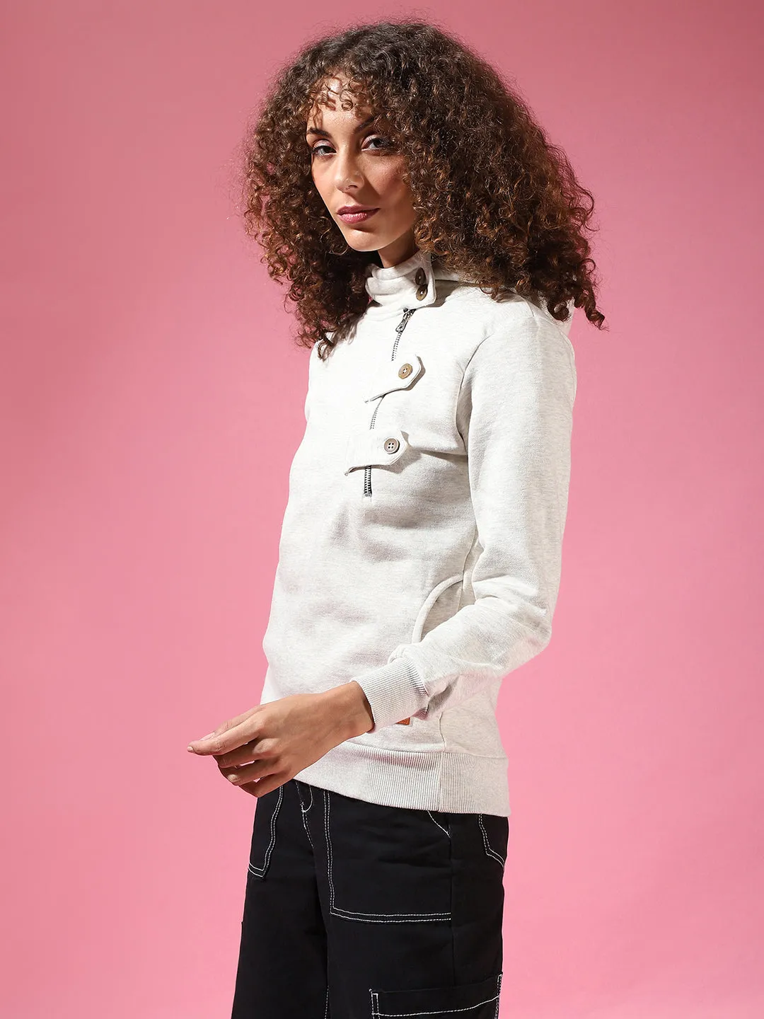Campus Sutra Damen Solide Stilvolle Freizeitjacke