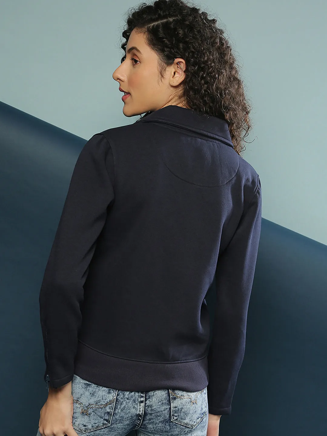 Campus Sutra Damen Solide Stilvolle Freizeitjacke