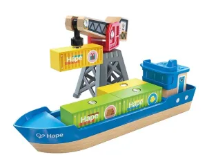 Frachtschiff und Kran Hape