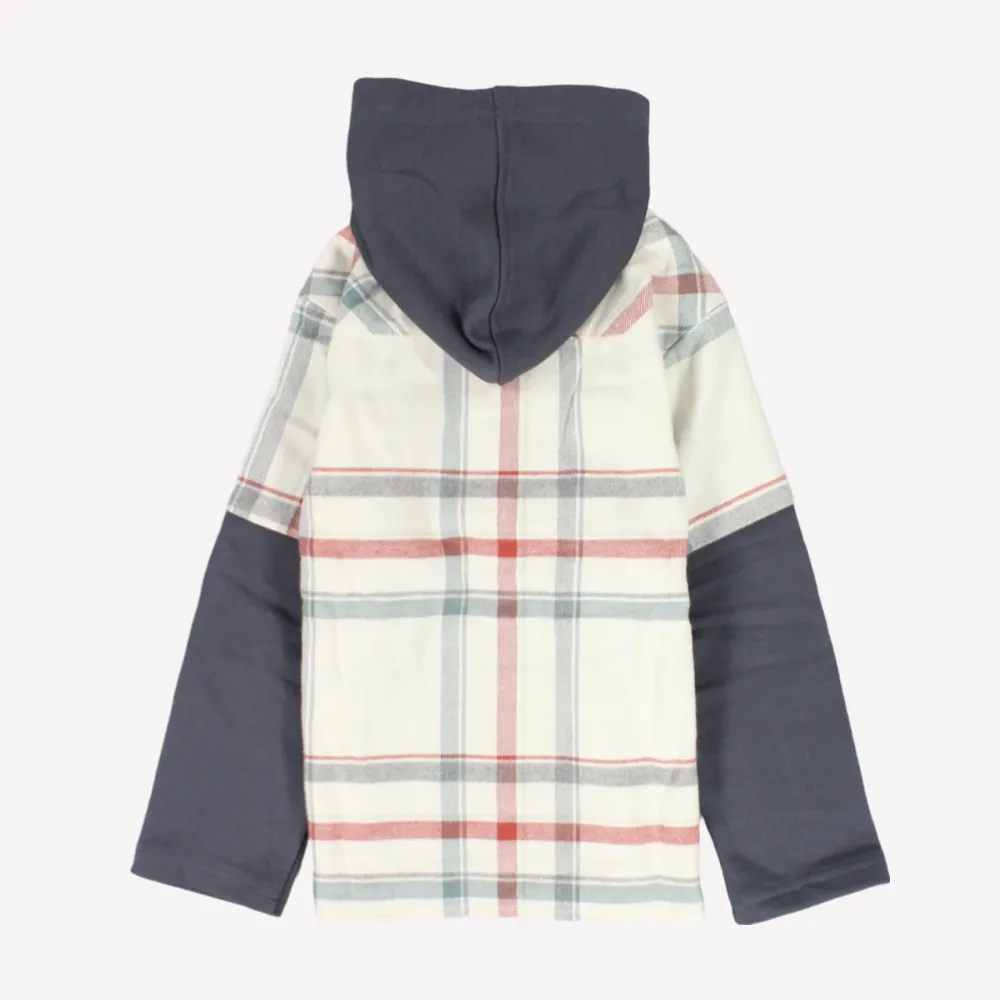 Kariertes Langarm-Hoodie-Shirt