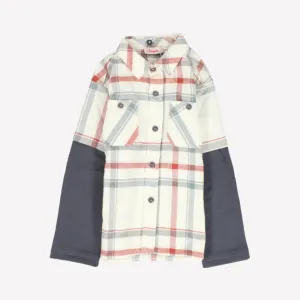 Kariertes Langarm-Hoodie-Shirt