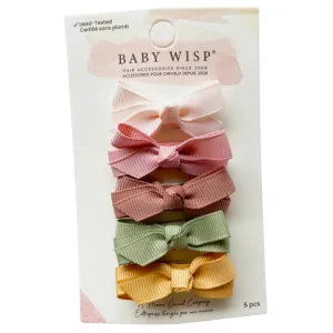 Chelsea Grosgrain-Schleifen auf Snap-Clips-Set von 5 - Pink Papaya von Baby Wisp
