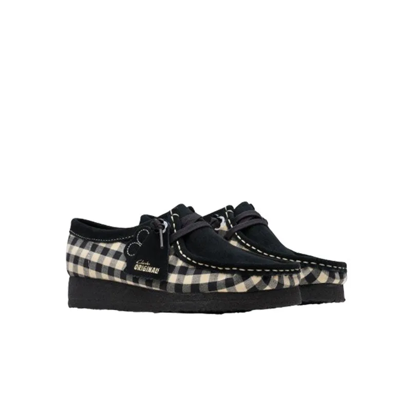 Clarks Damen Wallabee Schwarz Weiß Gingham 26180672