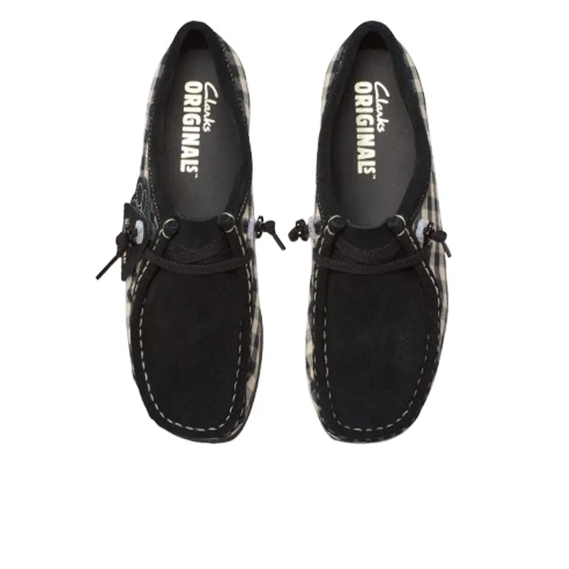 Clarks Damen Wallabee Schwarz Weiß Gingham 26180672