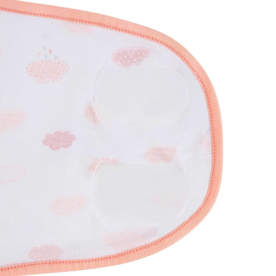 Clevamama Baby Wickeltuch zum Schlafen (Coral Clouds) Neugeborenen-Größe: 0-3 Monate