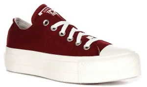 Converse All Star Lift A13653C Valentinstag in Dunkelroten Plateauschuhen Converse
