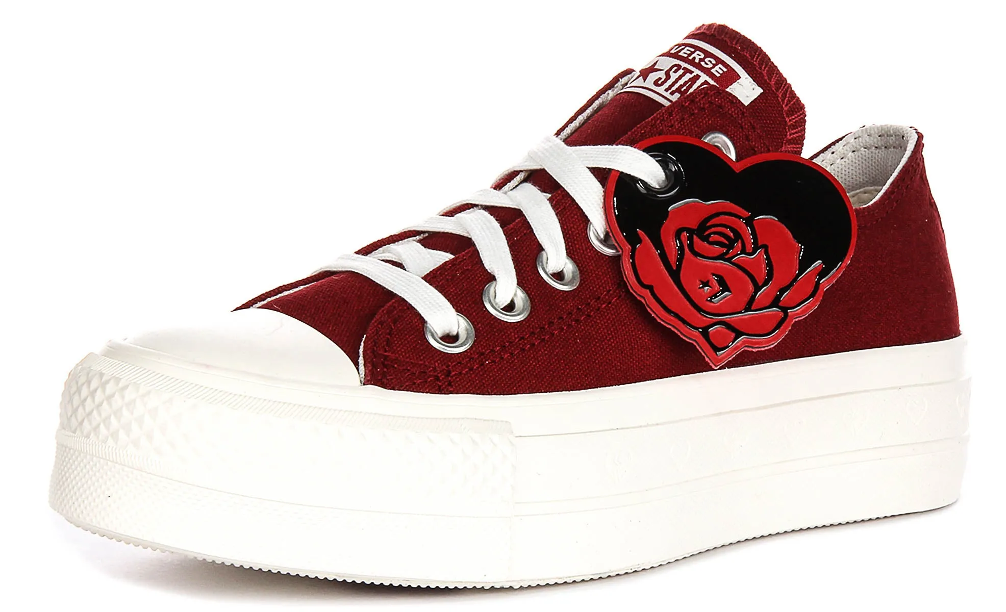 Converse All Star Lift A13653C Valentinstag in Dunkelroten Plateauschuhen Converse