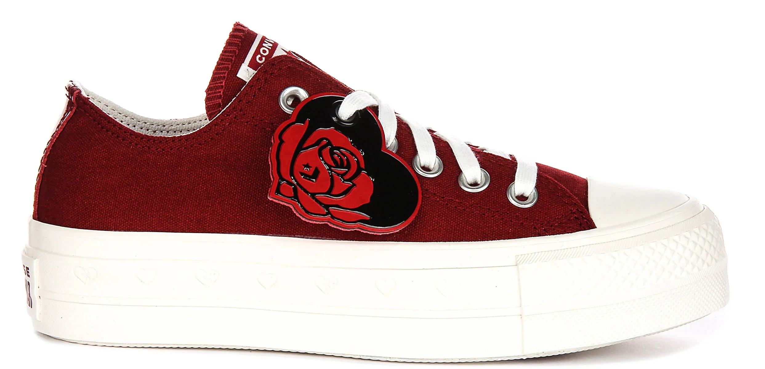 Converse All Star Lift A13653C Valentinstag in Dunkelroten Plateauschuhen Converse