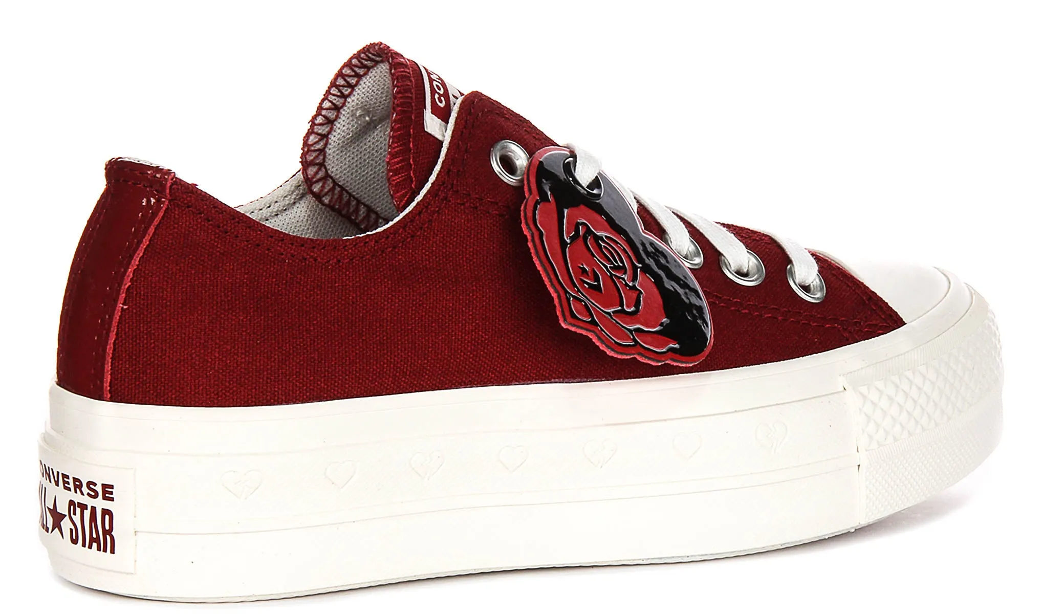 Converse All Star Lift A13653C Valentinstag in Dunkelroten Plateauschuhen Converse