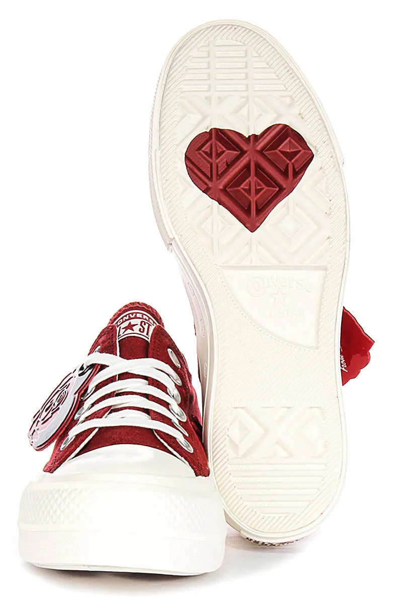 Converse All Star Lift A13653C Valentinstag in Dunkelroten Plateauschuhen Converse