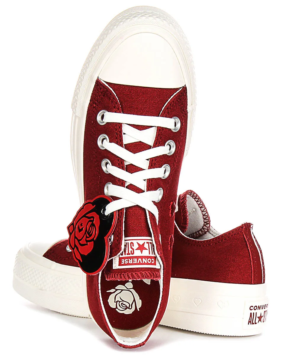 Converse All Star Lift A13653C Valentinstag in Dunkelroten Plateauschuhen Converse