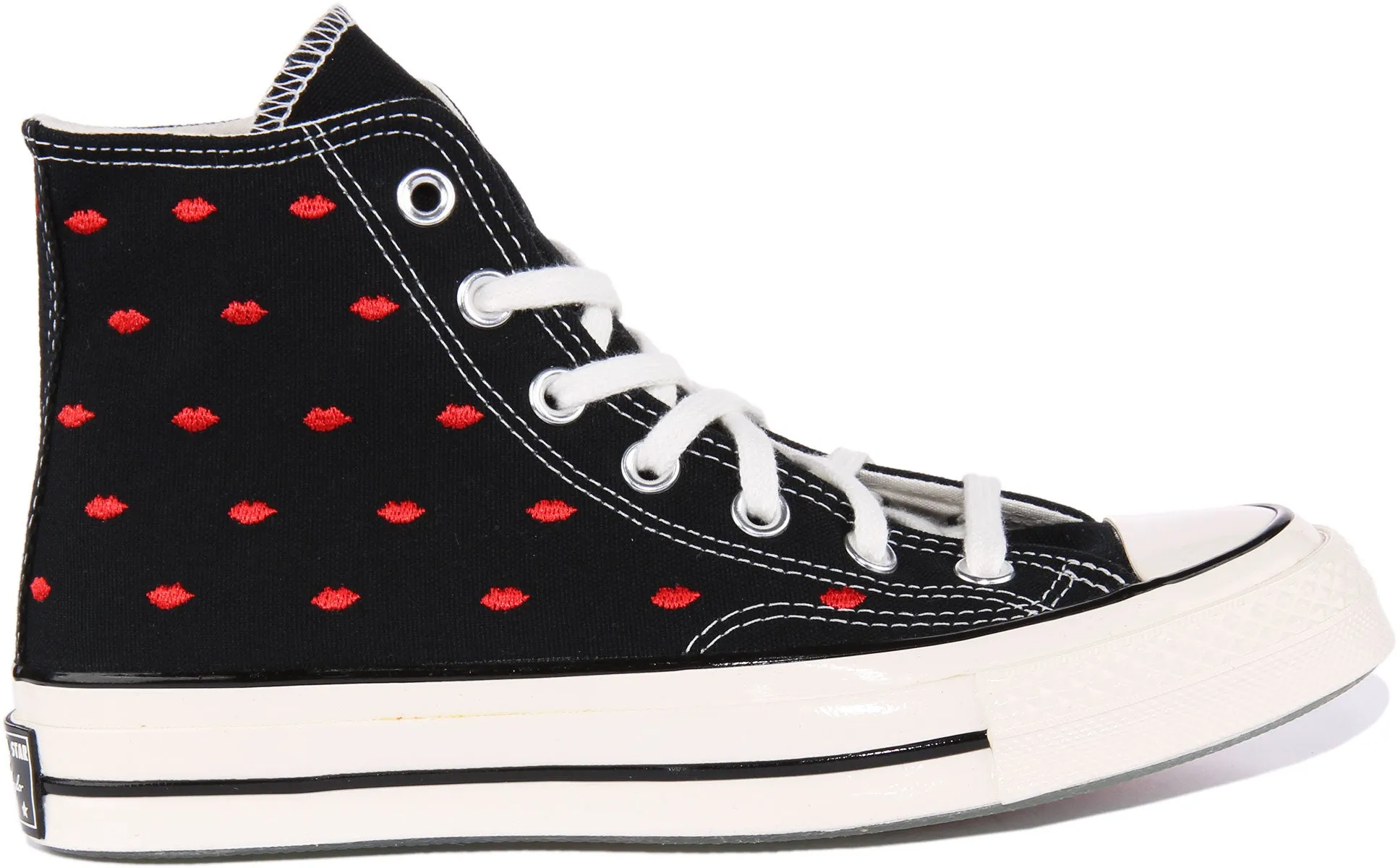 Converse Chuck 70 Lippen A01600C in Schwarz-Rot für Damenschuhe Converse