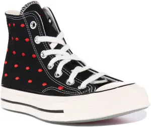 Converse Chuck 70 Lippen A01600C in Schwarz-Rot für Damenschuhe Converse