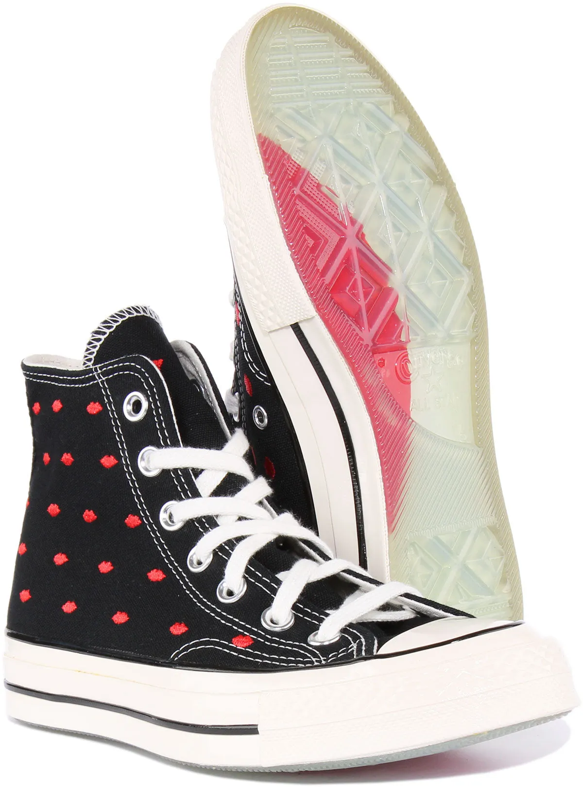 Converse Chuck 70 Lippen A01600C in Schwarz-Rot für Damenschuhe Converse