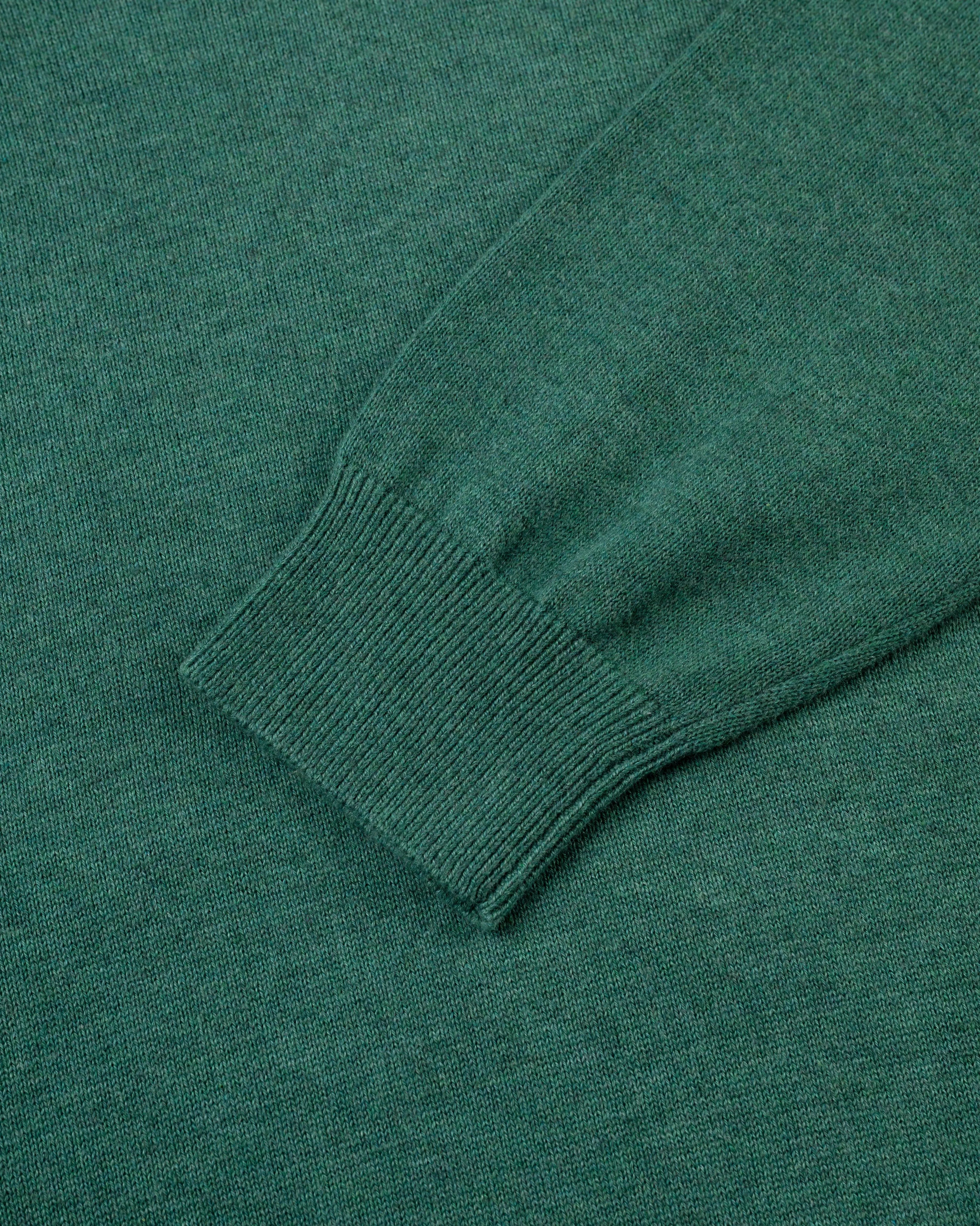 BAUMWOLLE-KASCHMIR V-AUSSCHNITT PULLOVER - GRÜN