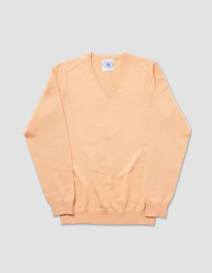 BAUMWOLLE-KASCHMIR V-AUSSCHNITT PULLOVER - ORANGE