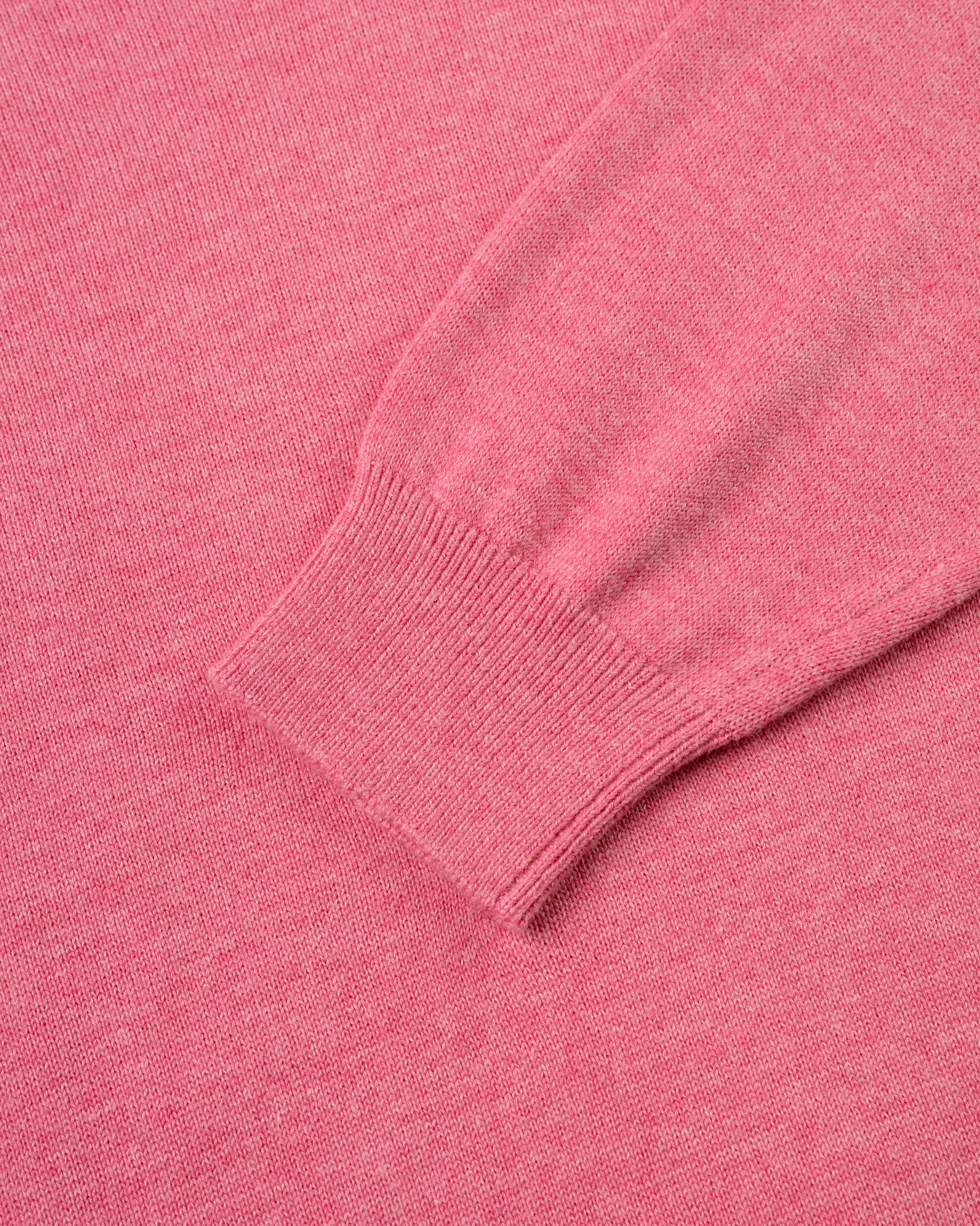 BAUMWOLLE-KASCHMIR V-AUSSCHNITT PULLOVER - ROSA