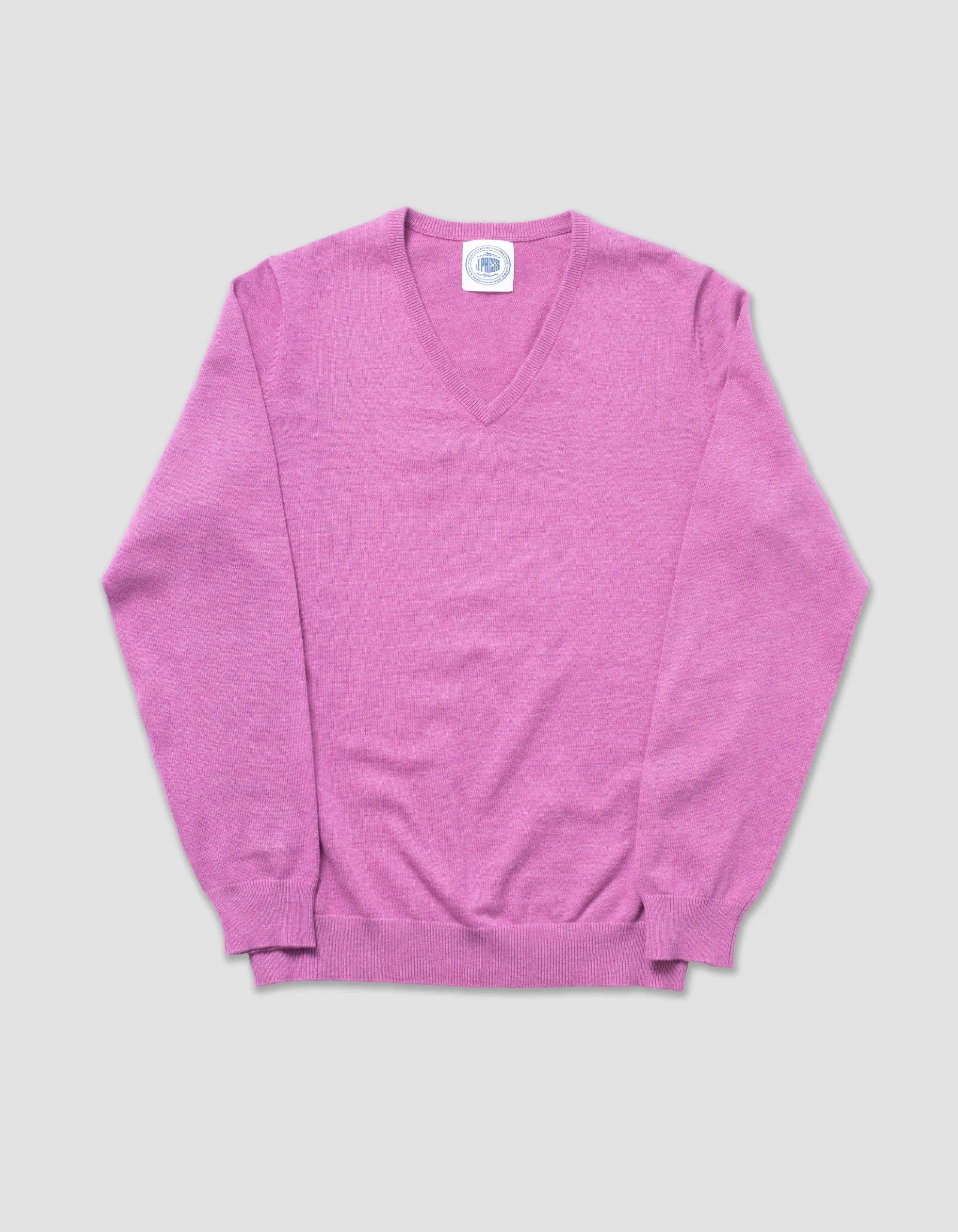 BAUMWOLLE KASCHMIR V-AUSSCHNITT PULLOVER - LILA