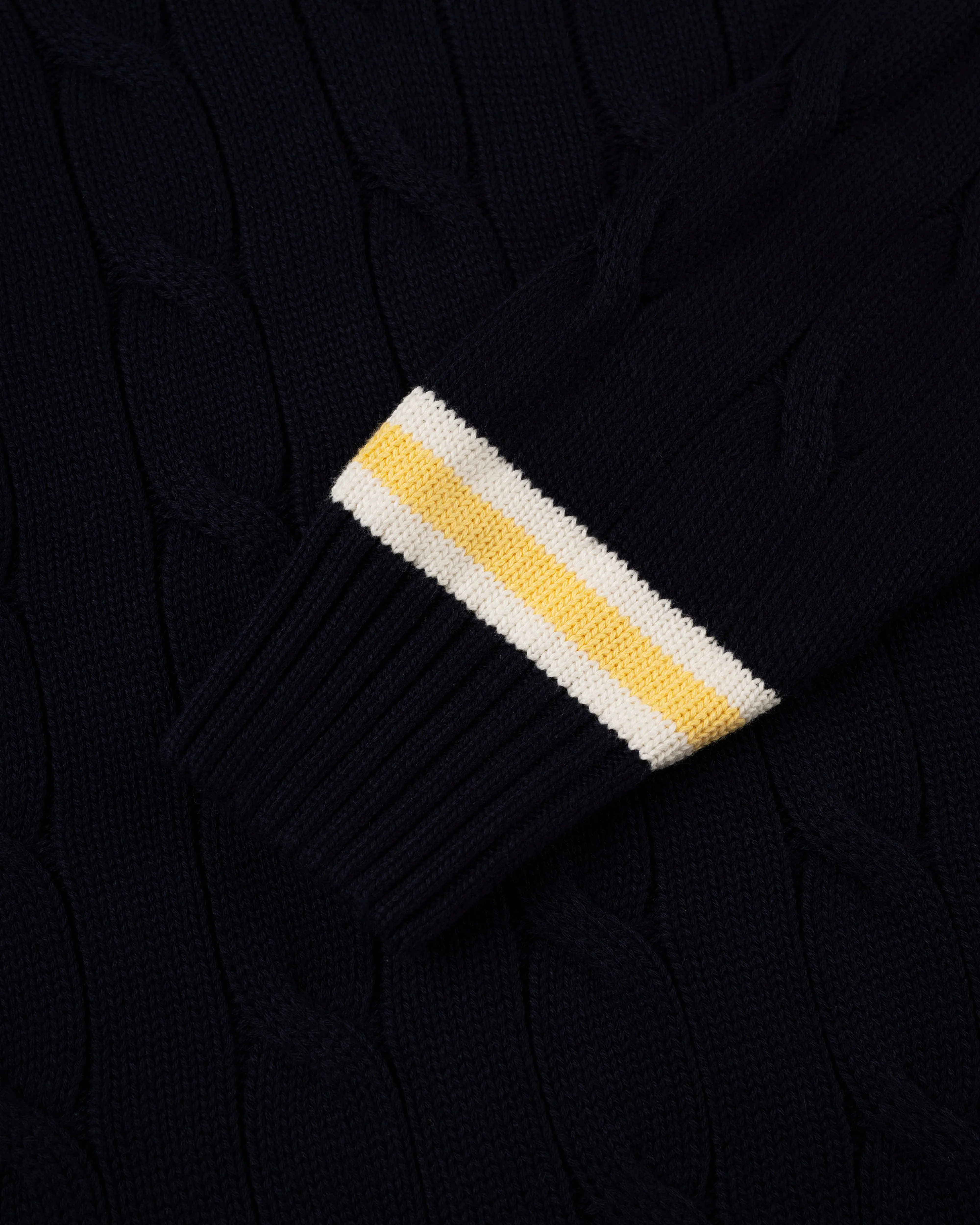 BAUMWOLLE CRICKET PULLOVER - MARINE/ECRU