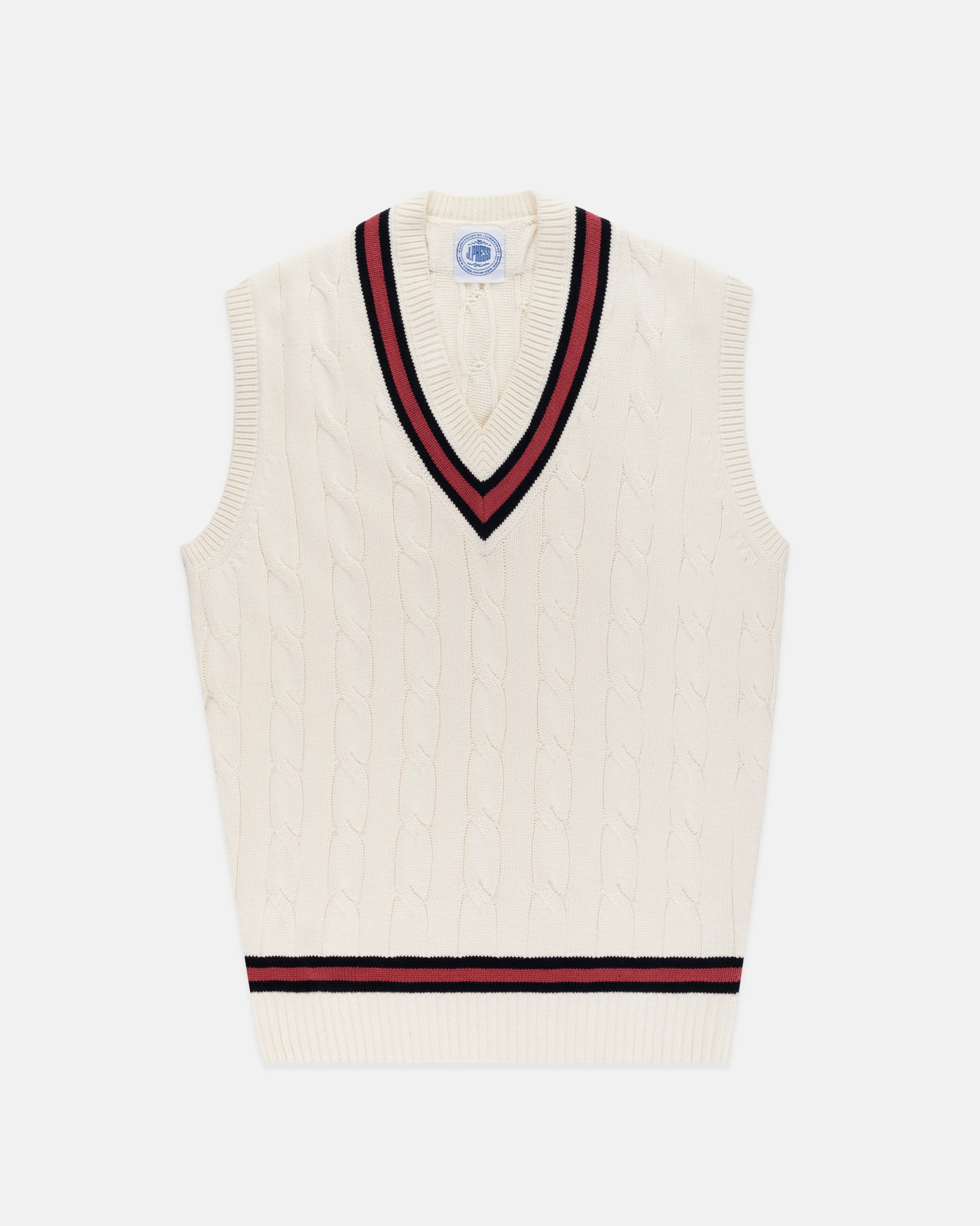 BAUMWOLLE CRICKET WESTE - ECRU/NAVY