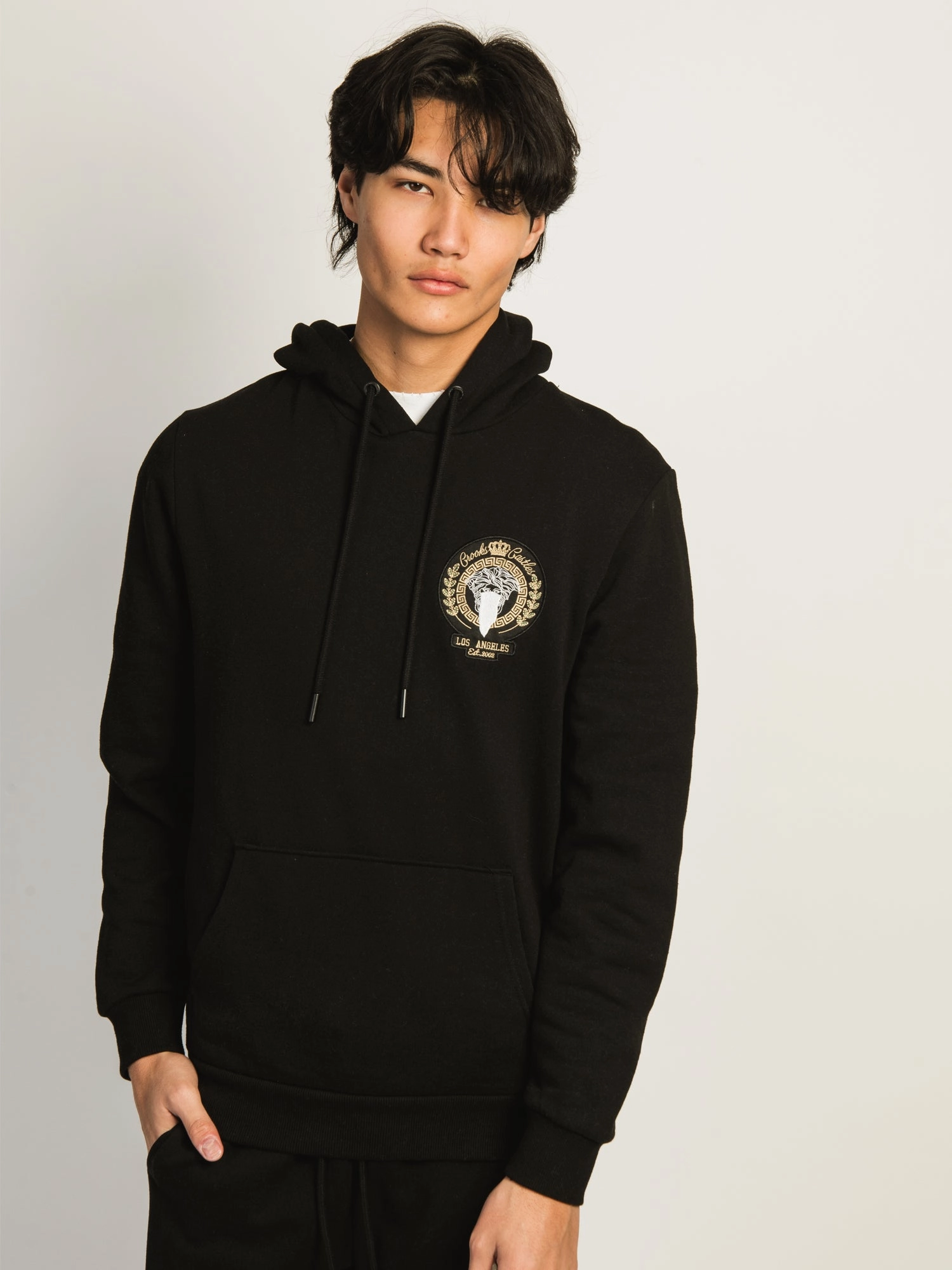 CROOKS & CASTLES LA PULLOVER HOODIE - BLACK