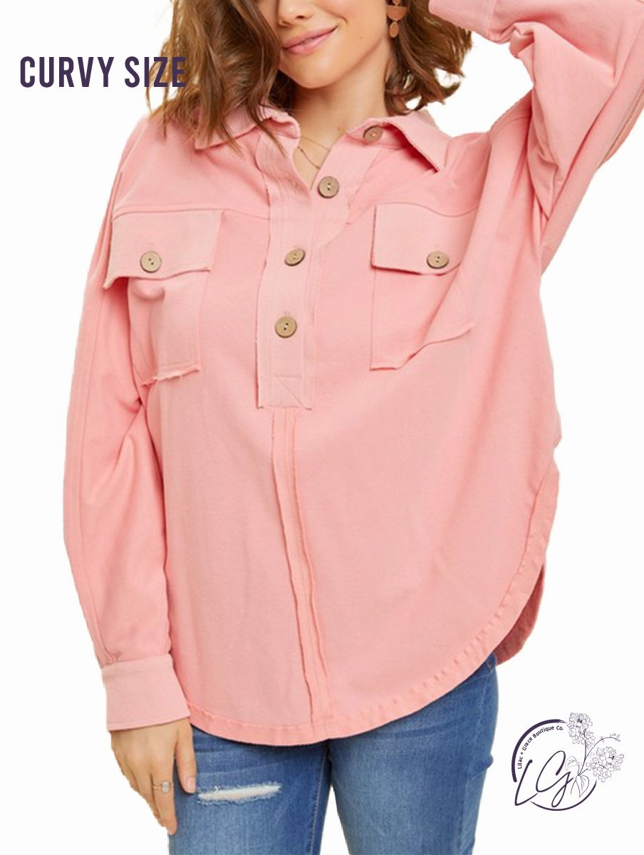 Curvy Leisure Luxe Half-Zip Pullover