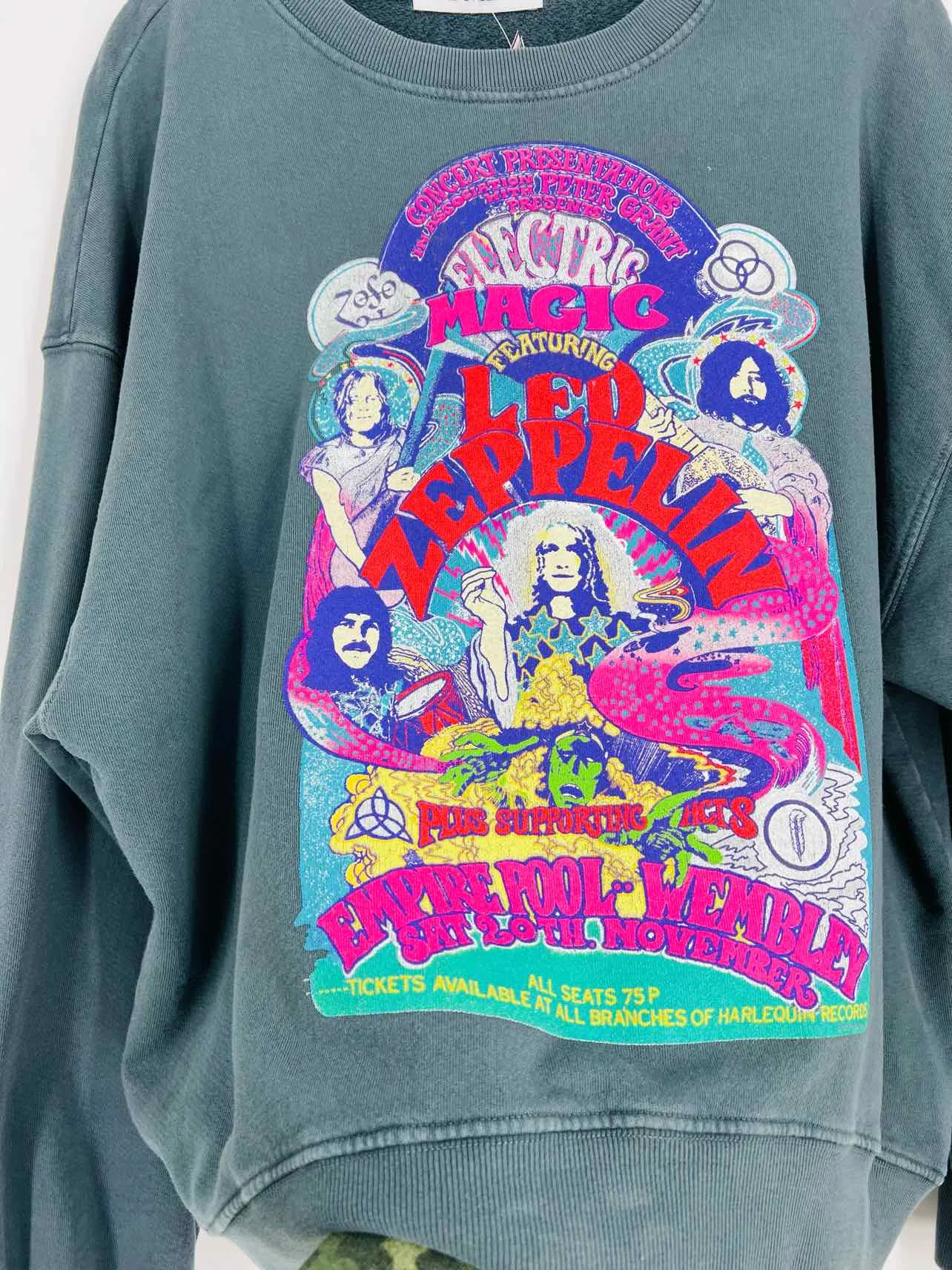 Daydreamer Größe L Grau/Mehrfarbig Siebdruck Oberteil Sweatshirt