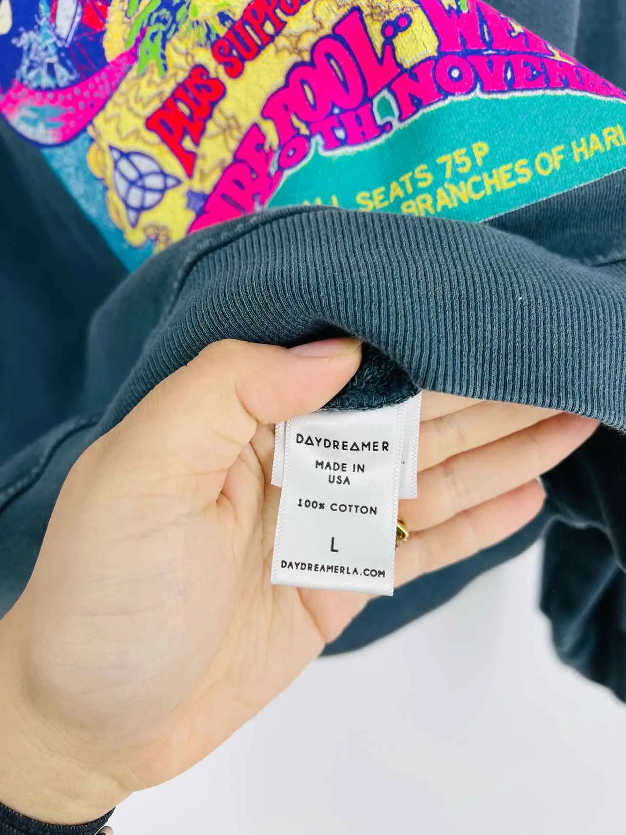 Daydreamer Größe L Grau/Mehrfarbig Siebdruck Oberteil Sweatshirt