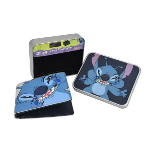 Disneys Stitch Brieftasche im Zwei-Falt-Design in einer dekorativen Metalldose, Multi ecco Schuhe