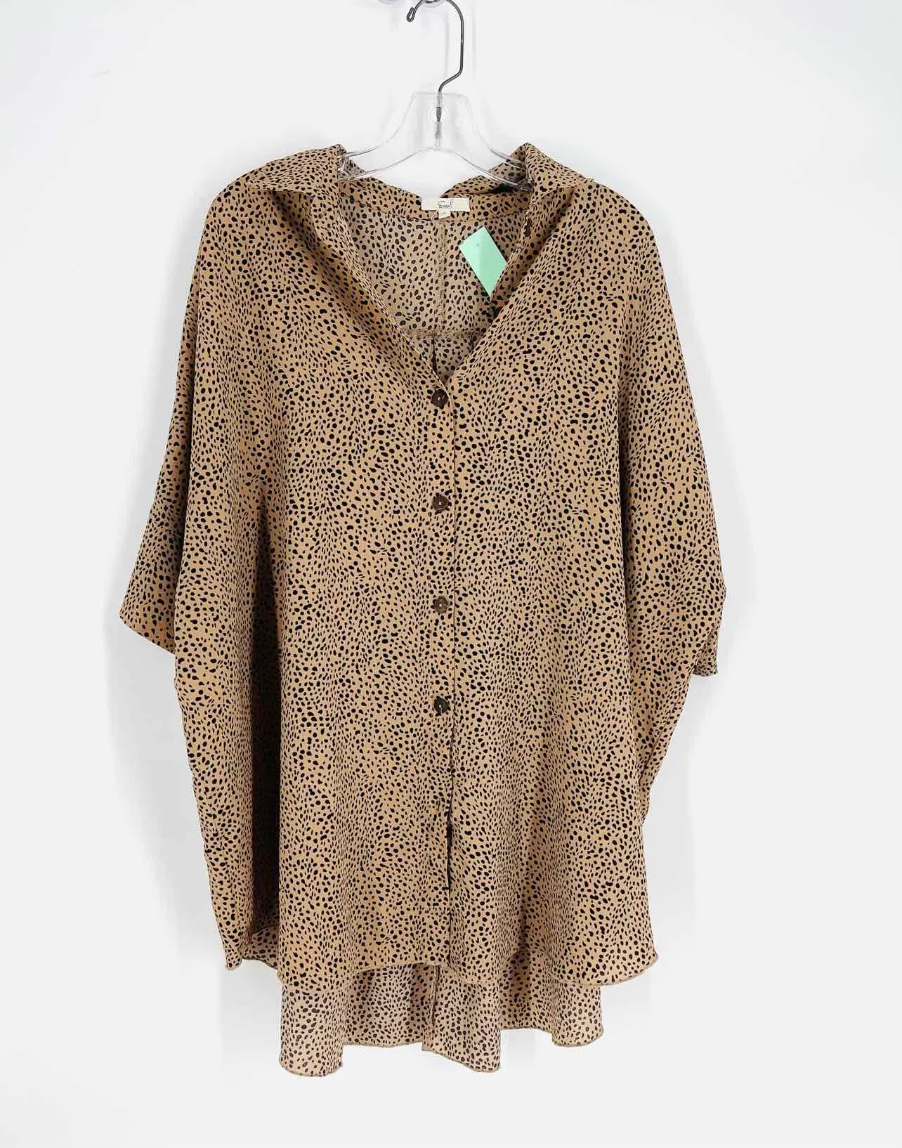 Staffelei Größe S Braun/Schwarz Druck Top Bluse